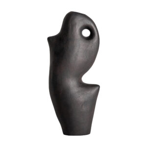 Jarrón nohae de estilo art deco fabricado en cerámica en color negro.