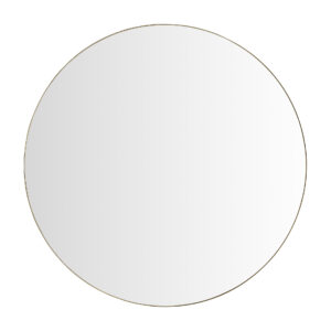 Espejo aimar de estilo art deco fabricado en espejo combinado con hierro en color oro y madera dm.