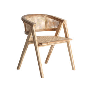 Silla eane de estilo contemporáneo fabricado en madera de teka en color marrón combinado con raíz teka.