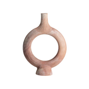 Jarrón Aike de estilo contemporáneo fabricado en arcilla en color tonos en marrón con acabado envejecido.