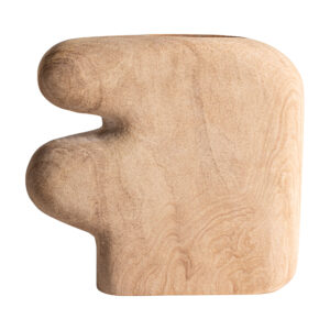 Jarrón joelhe de estilo contemporáneo fabricado en mármol en color marrón claro.