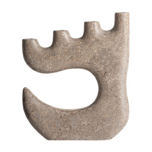 Portavela gael de estilo contemporáneo fabricado en mármol en color beige.