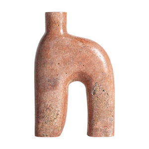 Jarrón kleise de estilo art deco fabricado en mármol en color rosa palo.