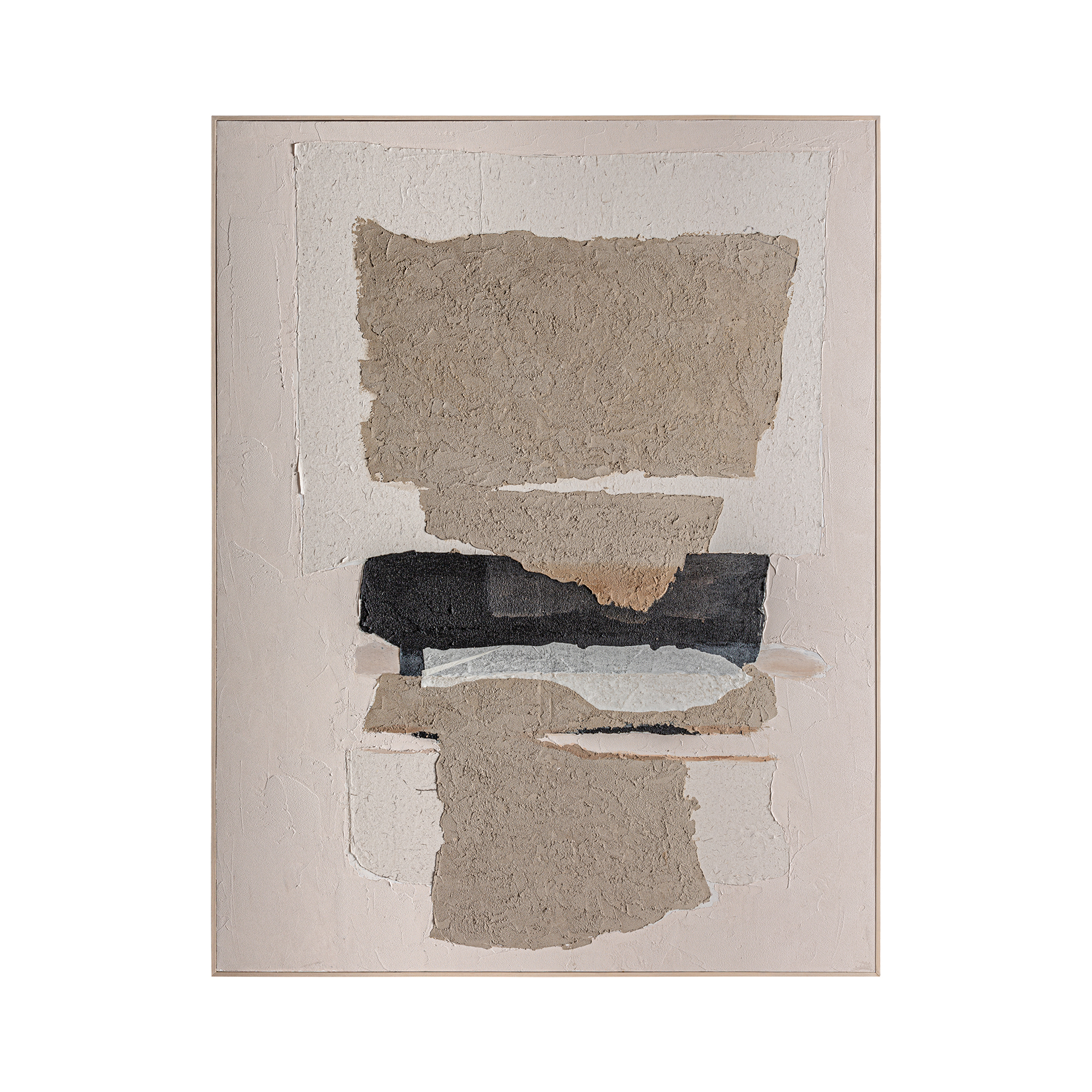 Lienzo danso en color tonos en marrón artesanal de estilo contemporáneo. Fabricado en lienzo combinado con madera de pino.