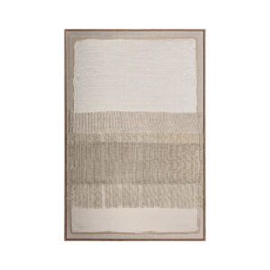 Cuadro Darcy de estilo contemporáneo fabricado en lienzo en color tonos claros con acabado artesanal combinado con madera de pino en color marrón.