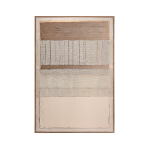 Cuadro Dalmar de estilo contemporáneo fabricado en lienzo en color tonos en marrón con acabado artesanal combinado con madera de pino en color marrón.