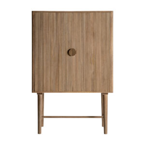 Armario Zerf de estilo contemporáneo fabricado en madera de mango en color marrón combinado con madera dm. Producto desmontable.