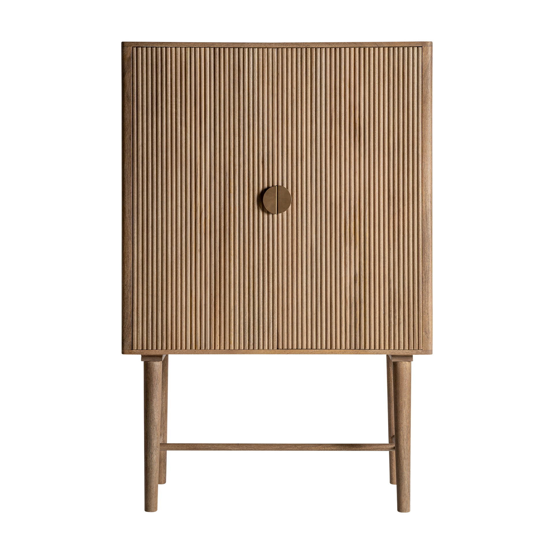 Armario Zerf de estilo contemporáneo fabricado en madera de mango en color marrón combinado con madera dm. Producto desmontable.