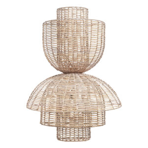 Aplique Plissé rattan de estilo nórdico fabricado en ratán en color marrón.