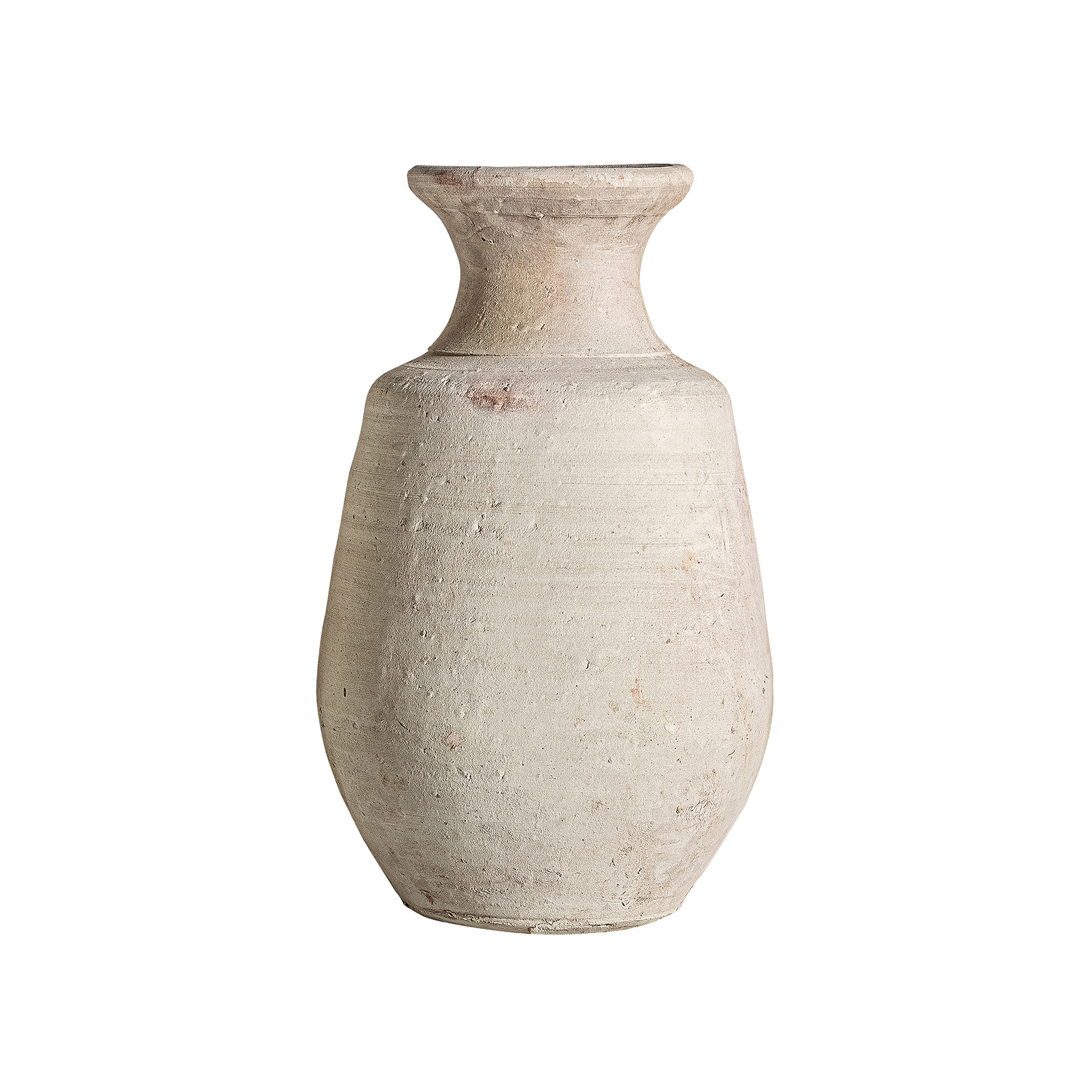 Tinaja Cale de estilo colonial fabricado en arcilla en color tonos en marrón con acabado envejecido.