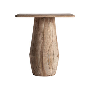 Mesa comedor jacquard de estilo contemporáneo fabricado en madera de mango en color marrón.