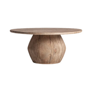 Mesa de centro jacquard de estilo contemporáneo. Fabricado en madera de mango en color marrón claro. Producto desmontable.