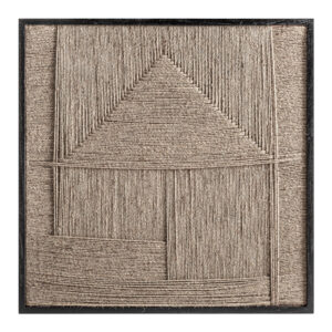 Cuadro Tehuti de estilo contemporáneo fabricado en yute en color marrón.