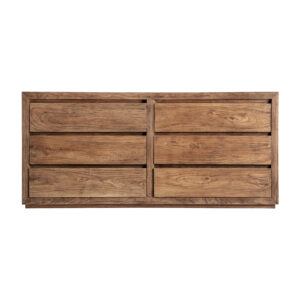 Cómoda Norvik de estilo contemporáneo fabricado en madera de olmo en color marrón.