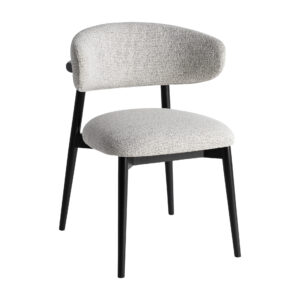 Silla Zell de estilo contemporáneo fabricado en madera de arce en color negro combinado con poliéster en color gris.