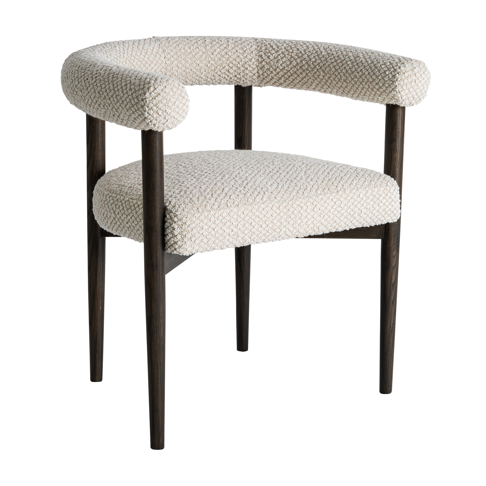 Silla Neuffen de estilo contemporáneo fabricado en madera de fresno en color negro combinado con poliéster en color gris.