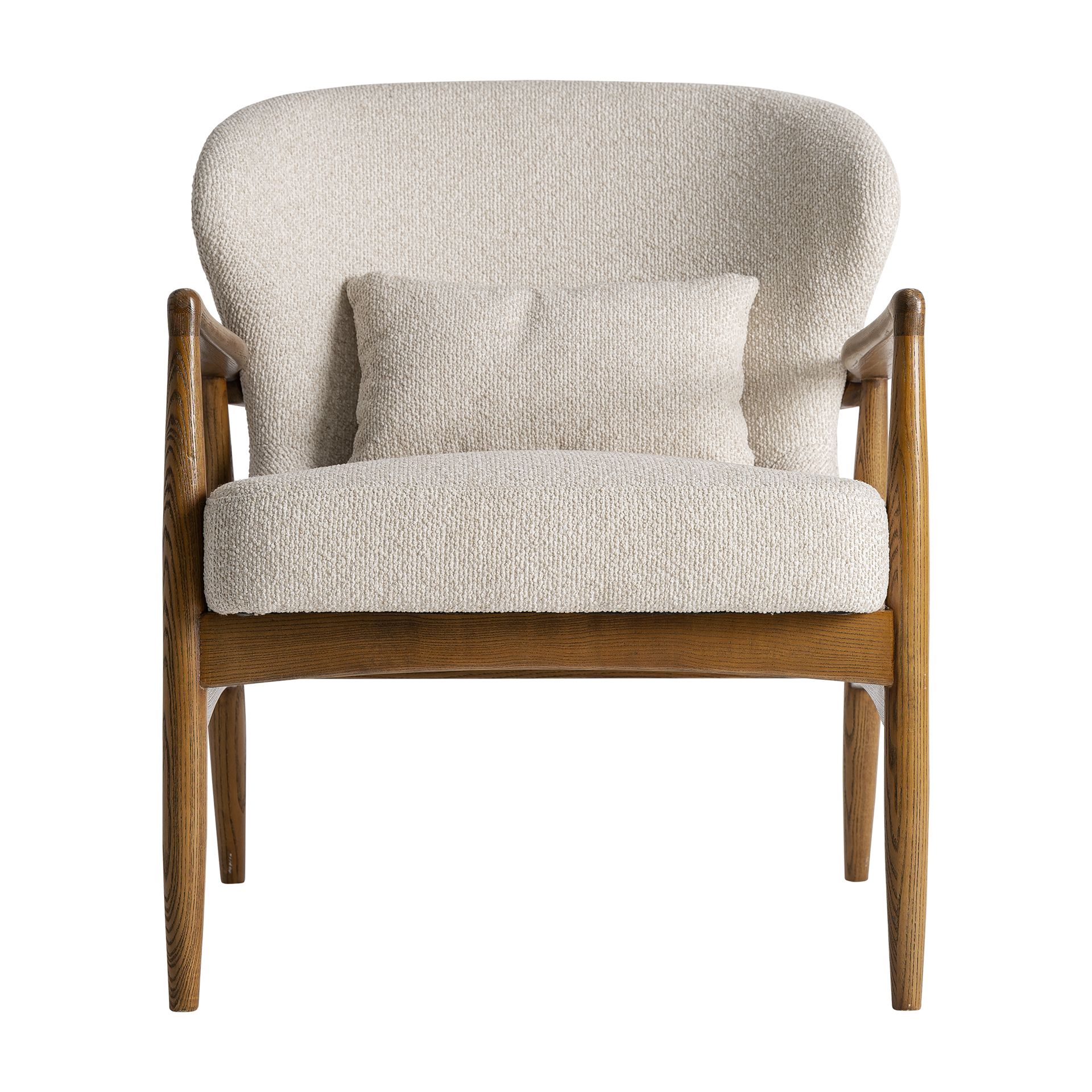 Sillón contemporáneo poliéster beige madera Pepita Tarres - Imagen 2