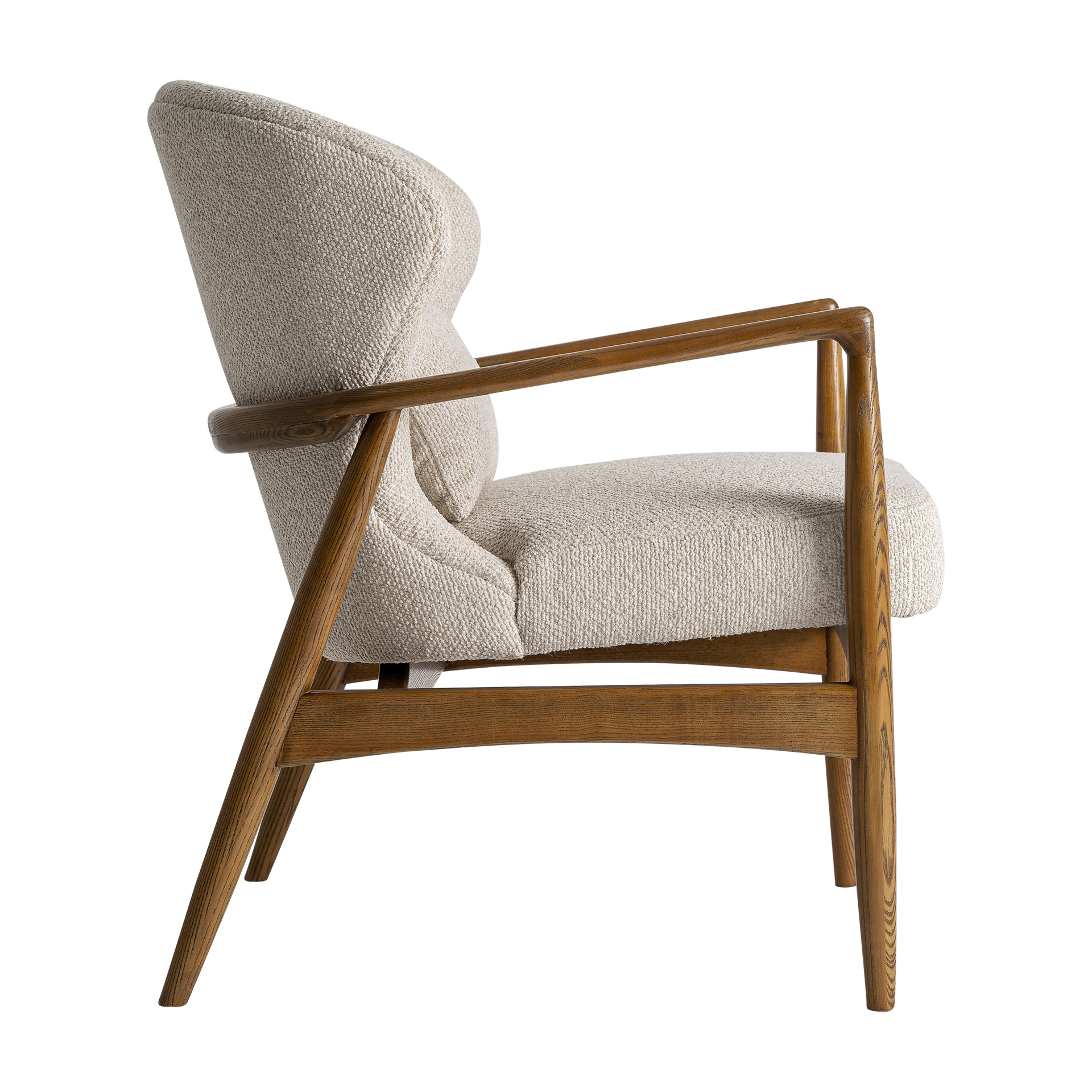 Sillón contemporáneo poliéster beige madera Pepita Tarres - Imagen 3