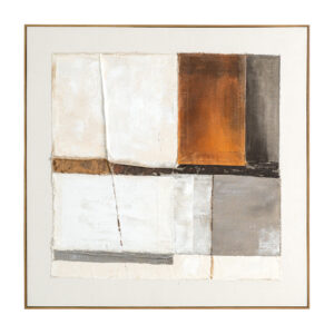 Cuadro Unai de estilo contemporáneo fabricado en lienzo en color tonos en marrón combinado con madera de pino en color marrón.