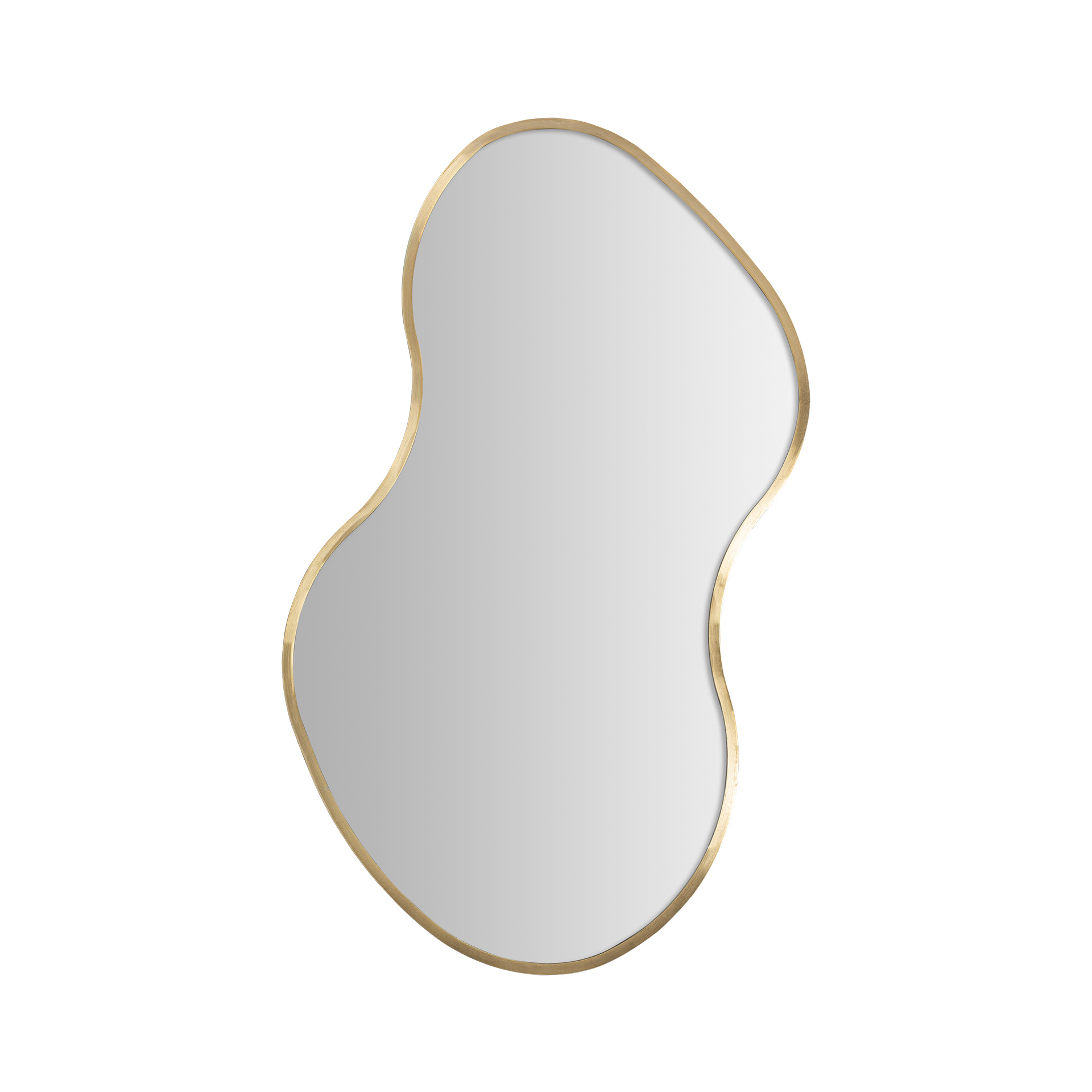 Espejo Rinhe de estilo art deco fabricado en acero en color oro combinado con espejo.