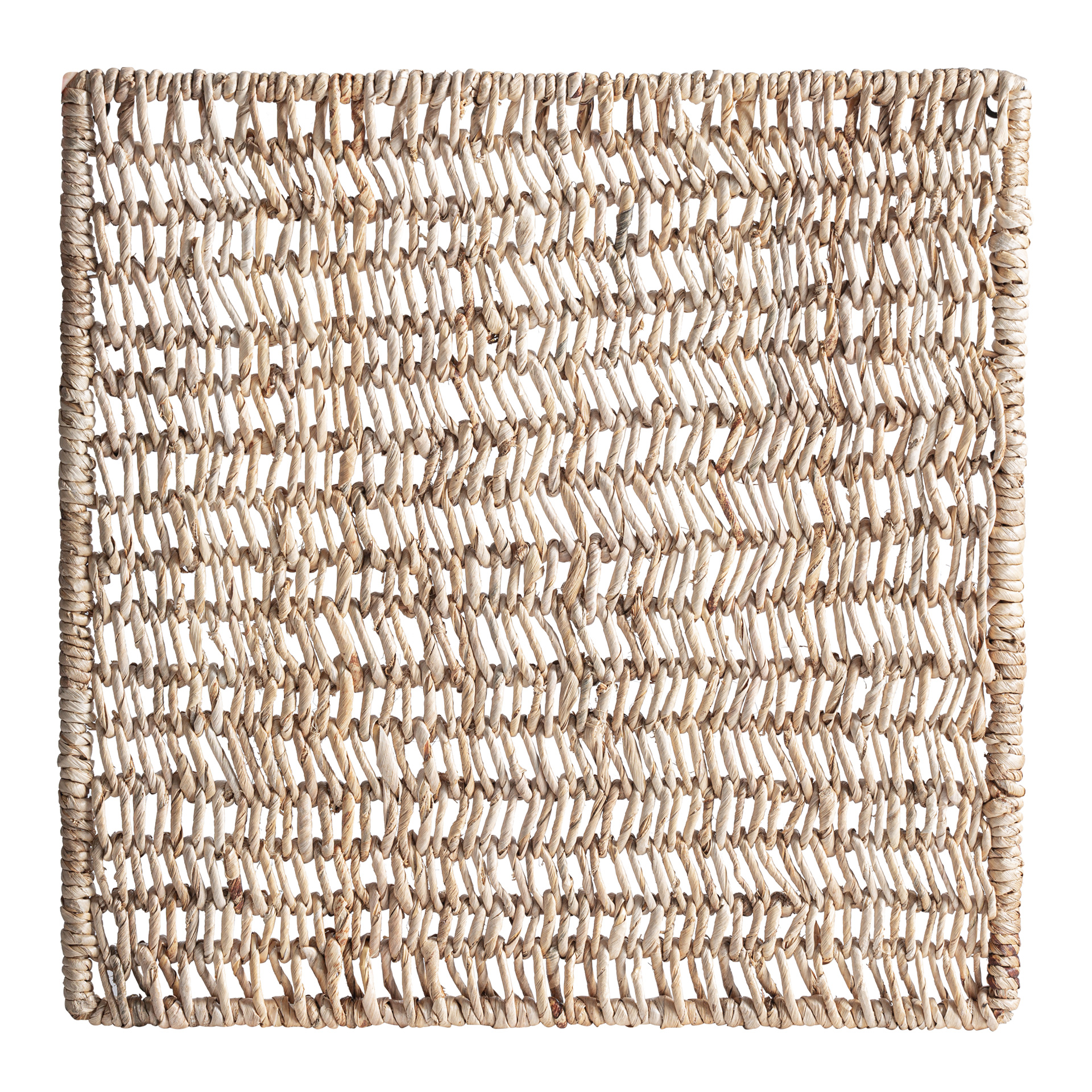 Panel decorativo Jerges de estilo boho fabricado en banano en color arena combinado con hierro.