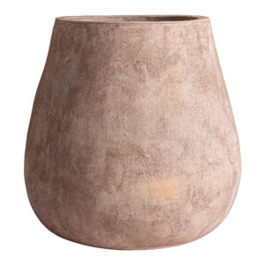 Tinaja Stevie de estilo clásico fabricado en cemento en color rosa palo combinado con fibra de vidrio.