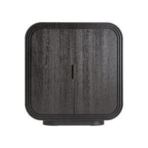 Armario Rize de estilo art deco fabricado en madera roble en color negro.