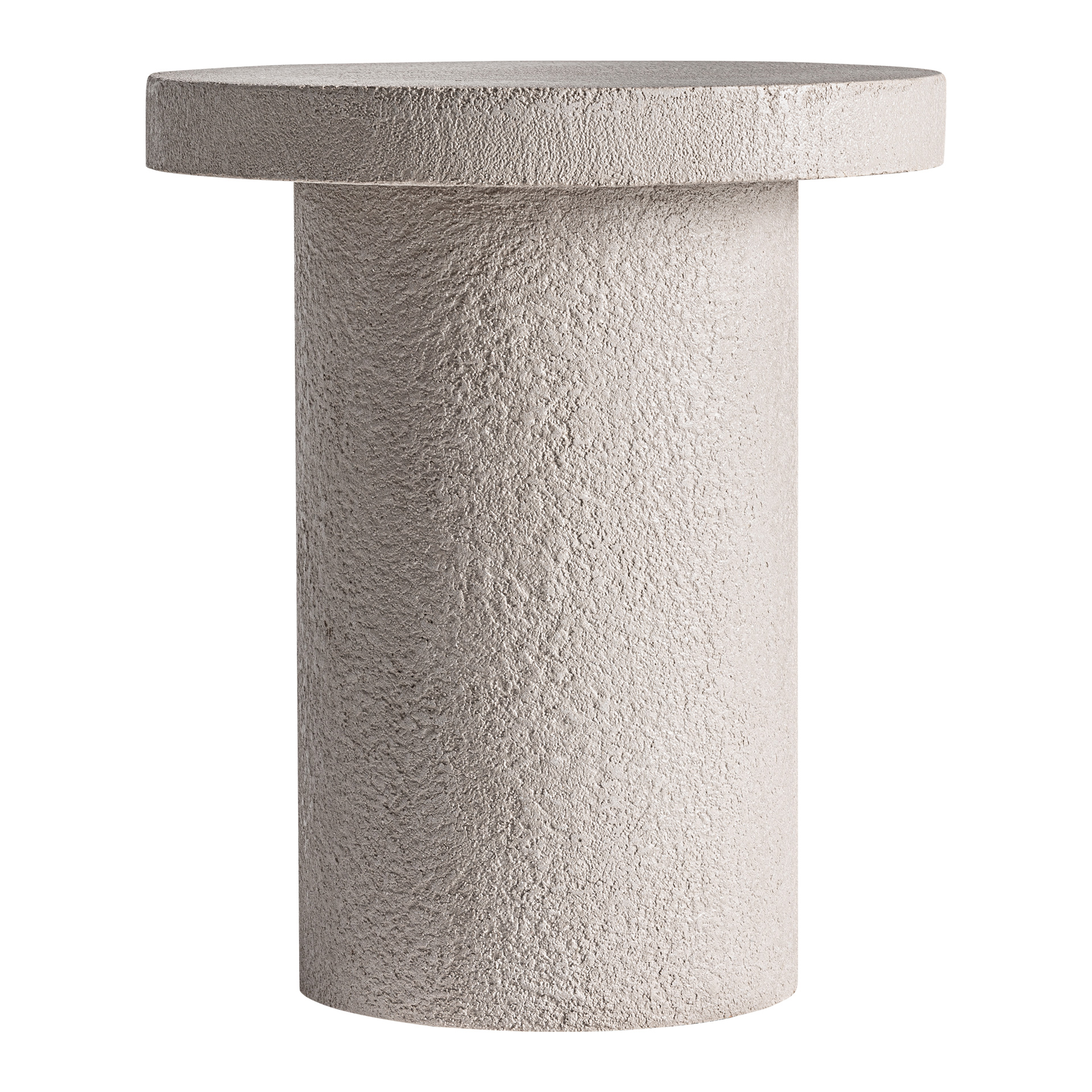 Mesa de centro Banfe de estilo contemporáneo fabricado en cemento en color blanco roto combinado con madera dm.