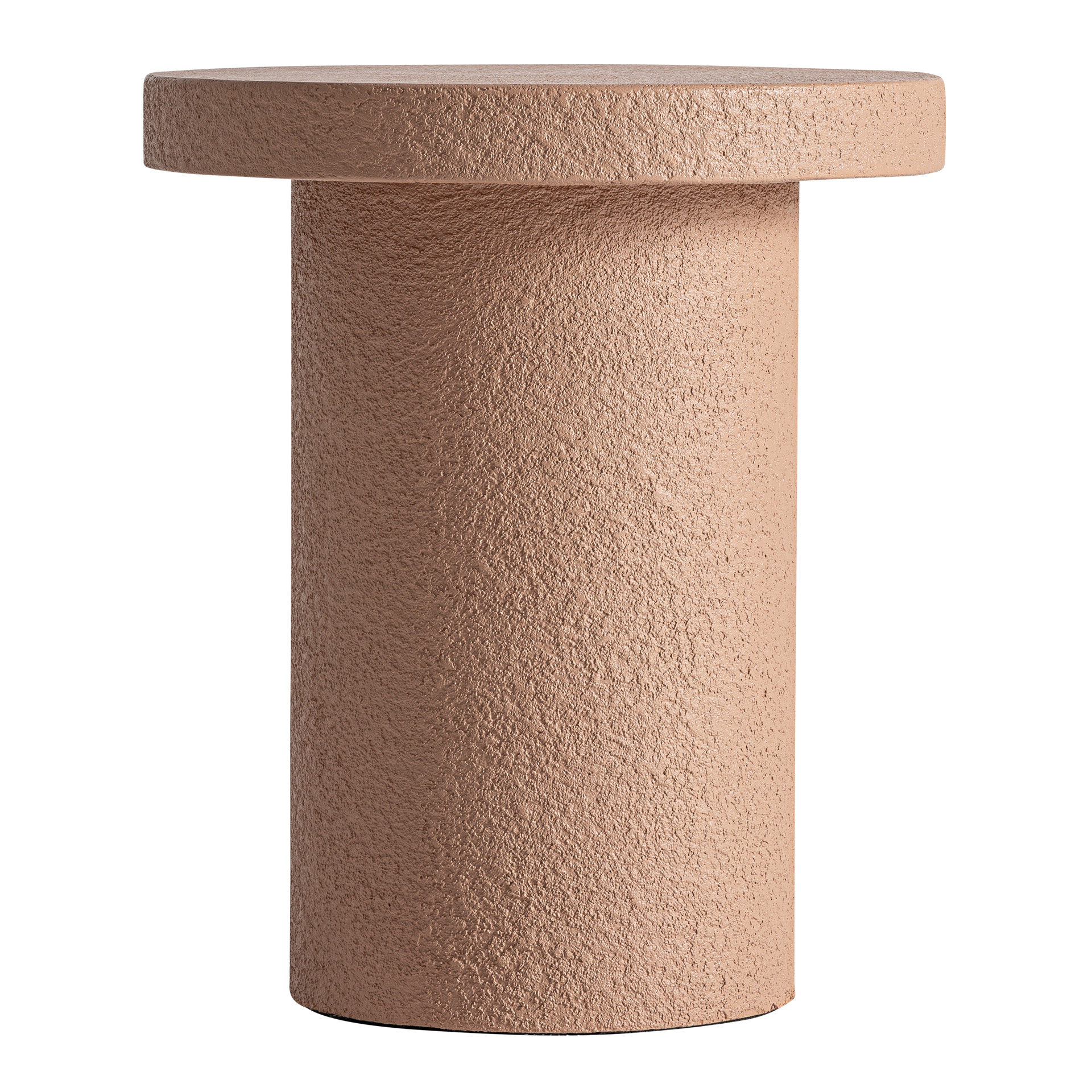 Mesa de centro Banfe de estilo contemporáneo fabricado en cemento en color terracota combinado con madera dm.