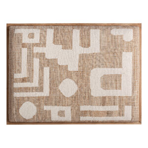 Cabezal Refford de estilo nórdico fabricado en yute en color tonos neutros combinado con algodón y madera de mango en color marrón.