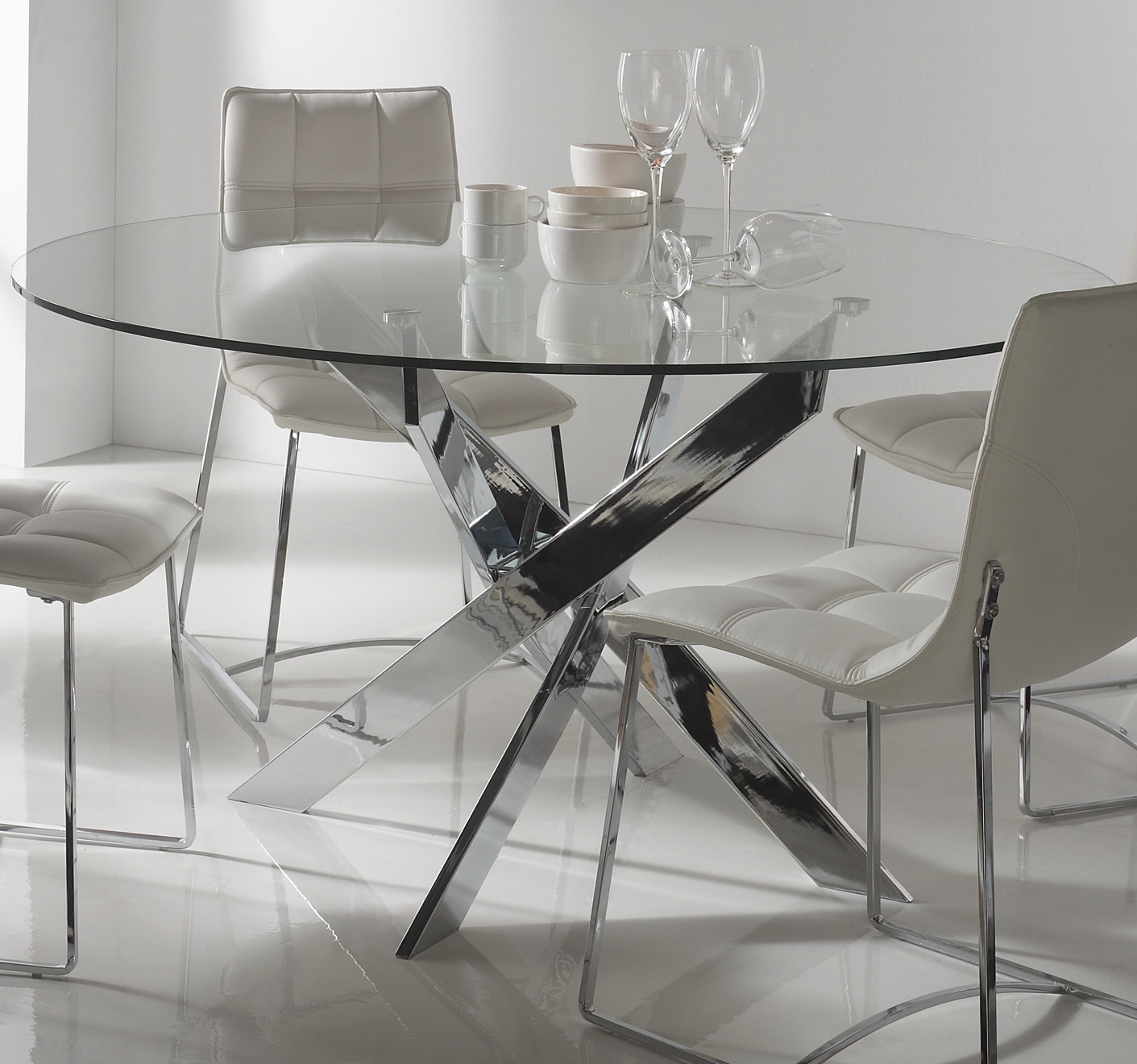 MESA REDON. RUTH 140CM CROMADO - Imagen 3