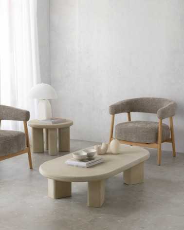 Mesa centro 140x70 cemento arena PEPITA - Imagen 5