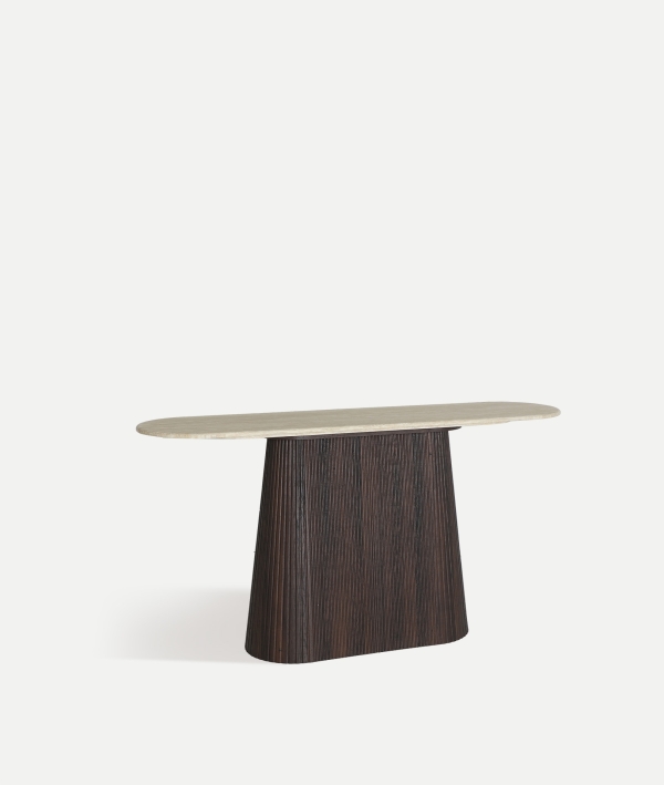 Consola madera oscura mármol PEPITA Verona - Imagen 2