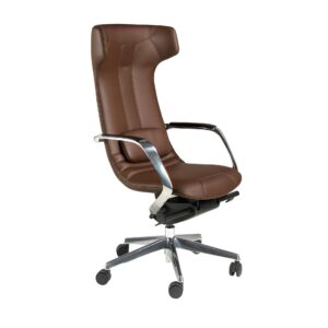 Silla oficina giratoria polipiel marrón Angel Cerdá