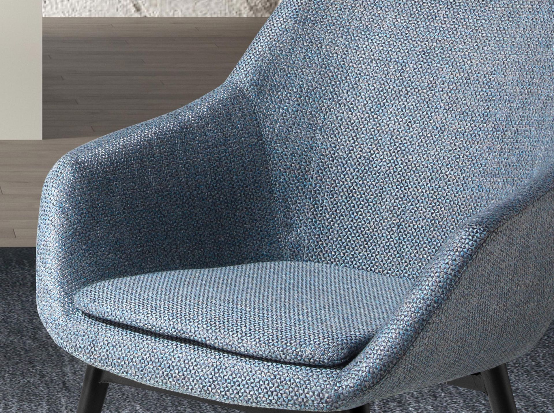 Silla tela azul grisáceo jaspeado - Imagen 7
