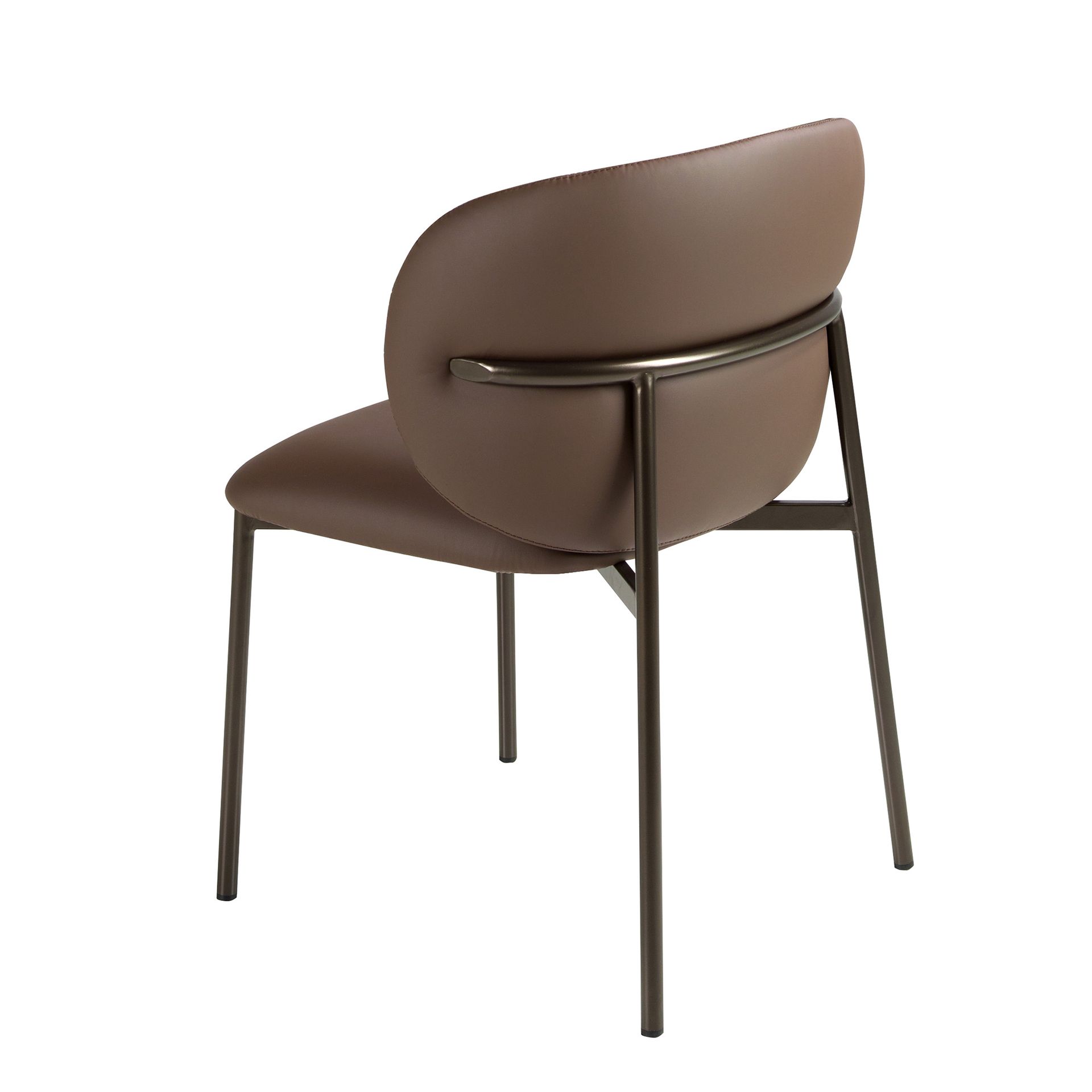 Silla polipiel marrón oscuro - Imagen 8