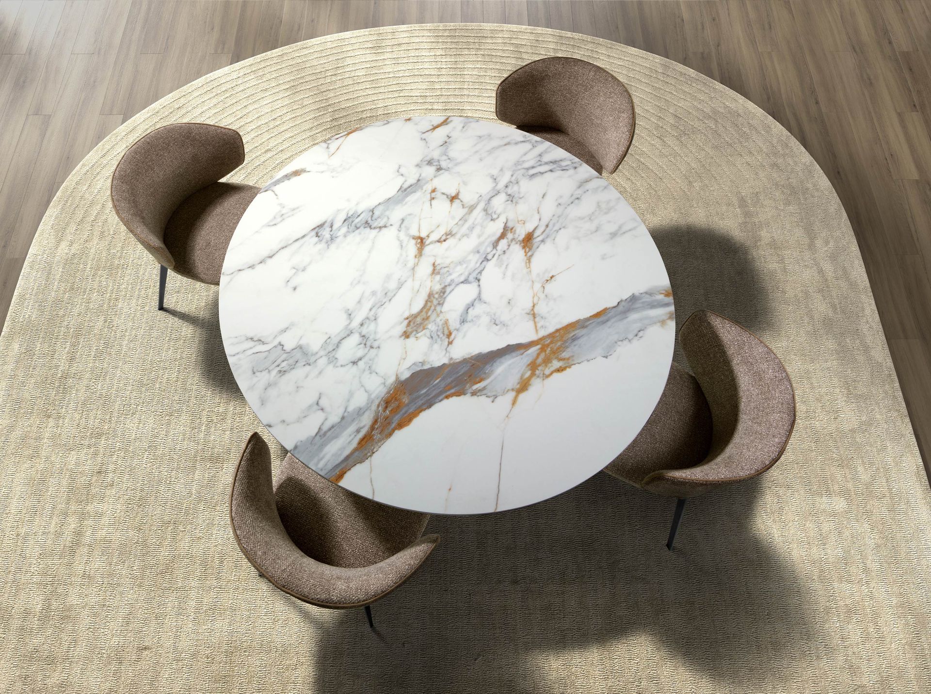 Silla tela marrón jaspeada - Imagen 6