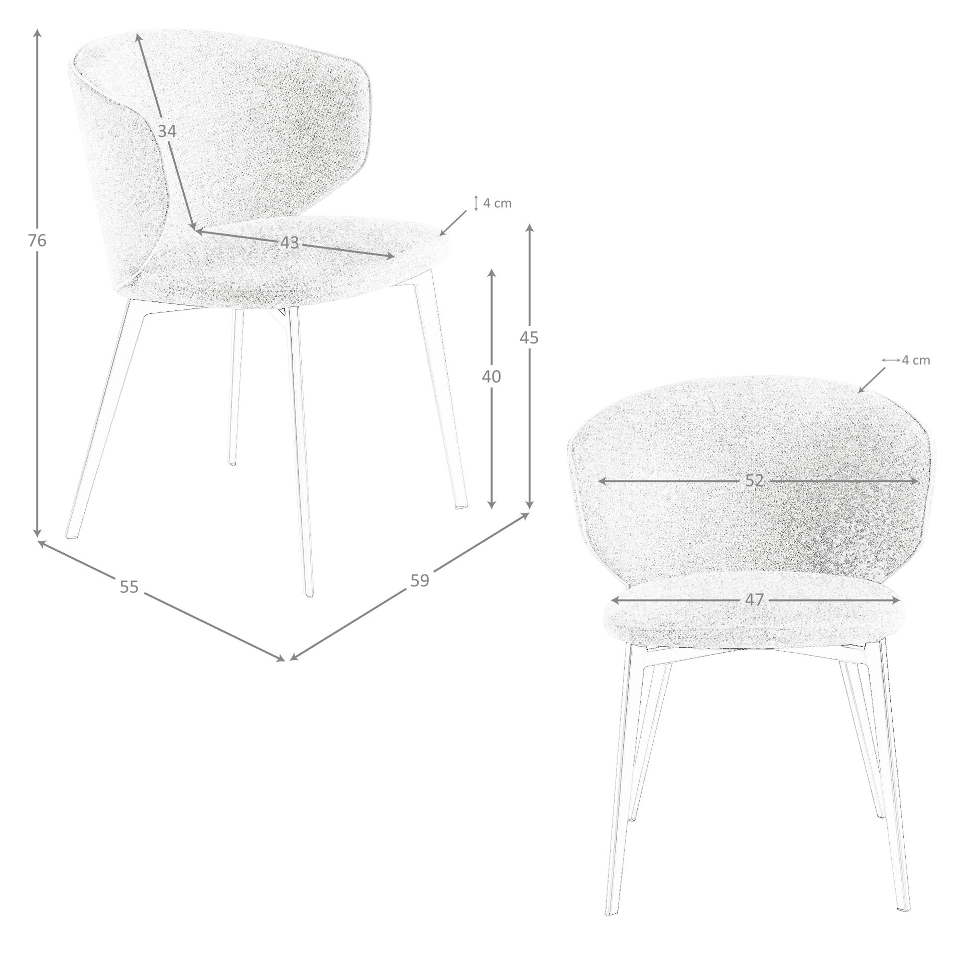 Silla tela marrón jaspeada - Imagen 8
