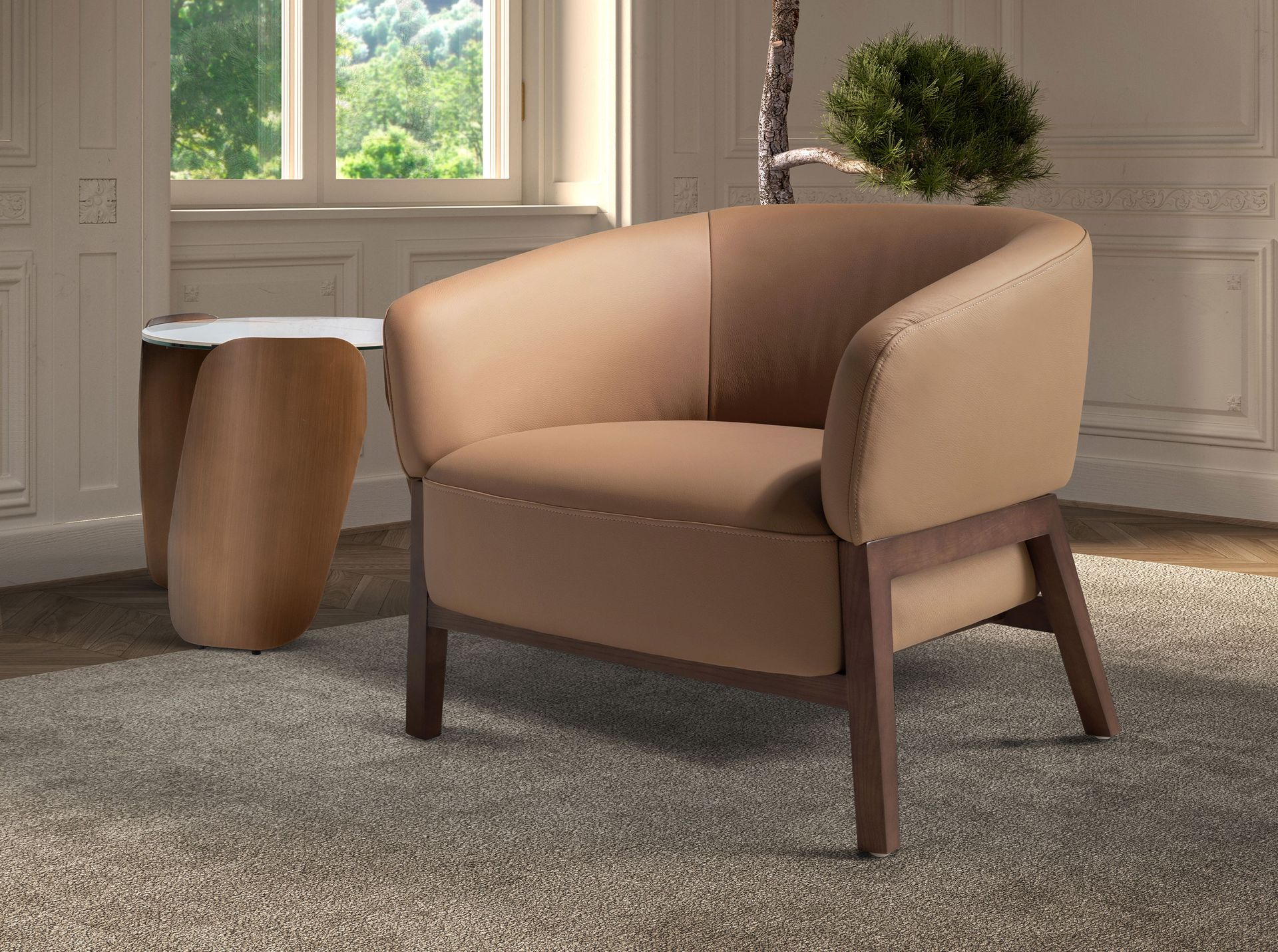 Sillón piel marrón - Imagen 3