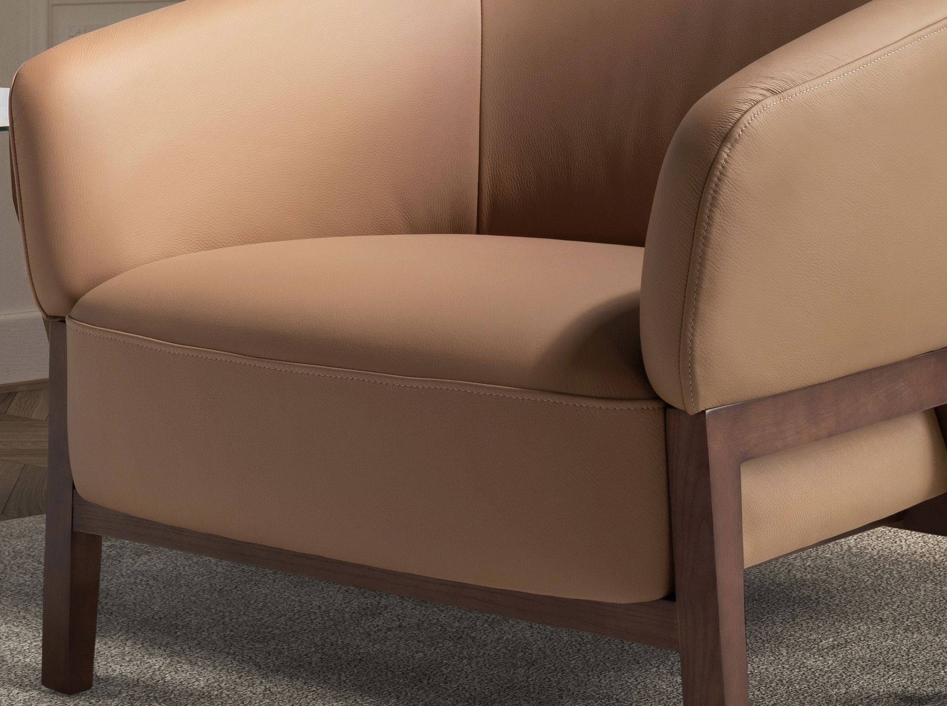 Sillón piel marrón - Imagen 7