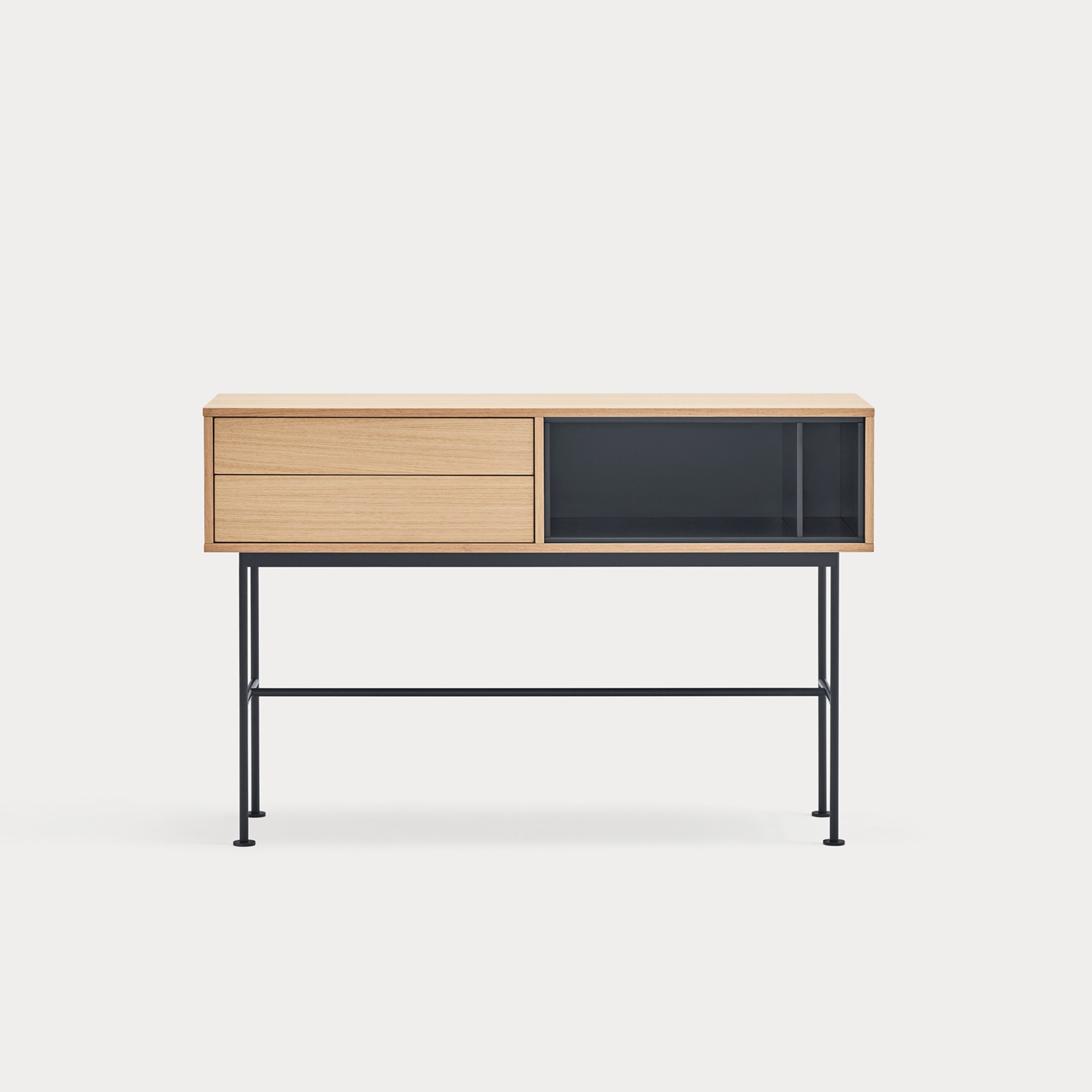 Mesa Consola de Roble y MDF Lacado - Modelo Yoko - Imagen 3