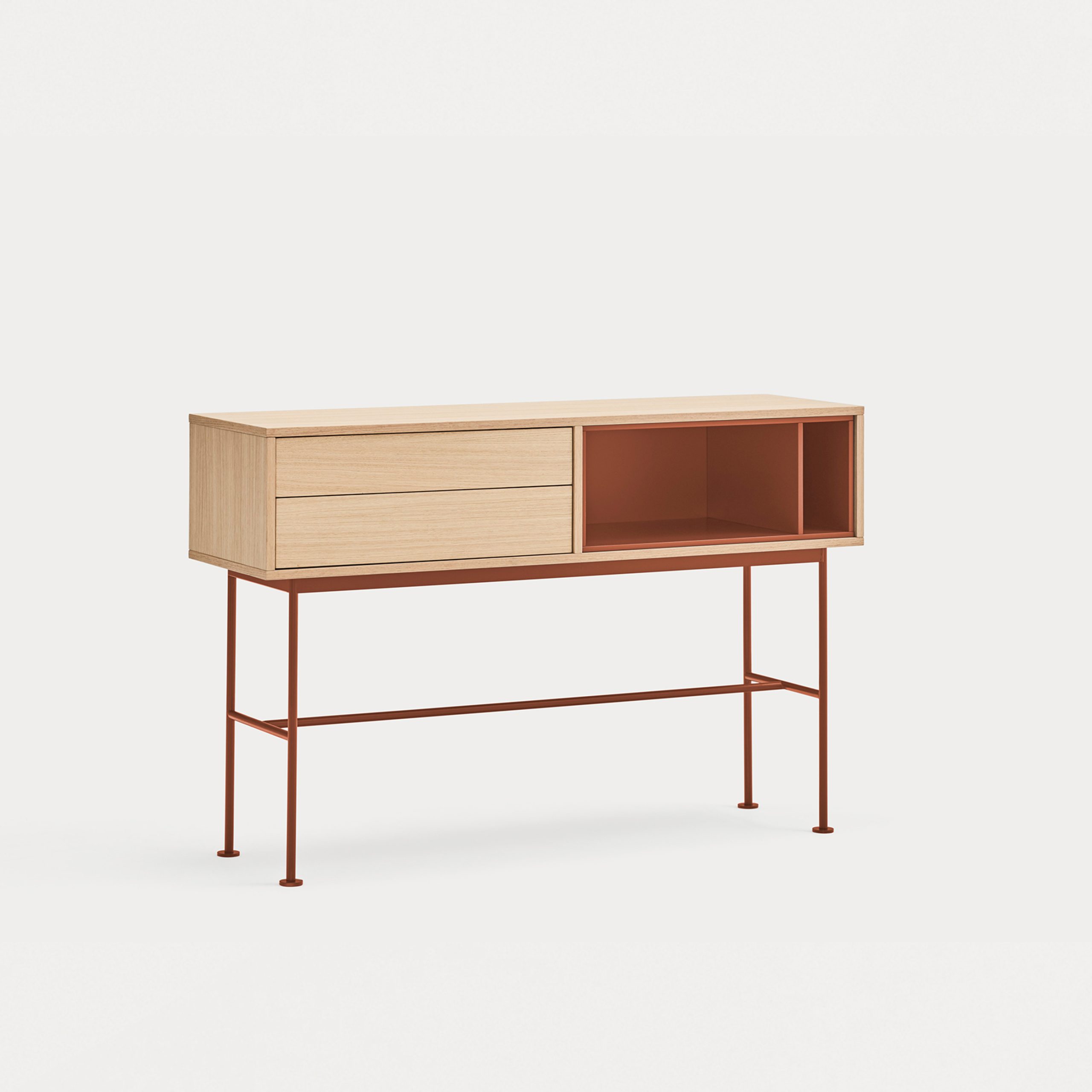 Mesa Consola de Roble y MDF Lacado - Modelo Yoko - Imagen 4