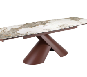 Mesa comedor extensible ovalada mármol porcelánico Pepita