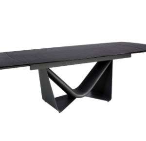 Mesa comedor extensible ovalada cristal negro Pepita