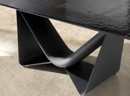 Mesa comedor extensible ovalada cristal negro Pepita - Imagen 5