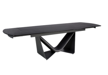 Mesa comedor extensible ovalada cristal negro Pepita